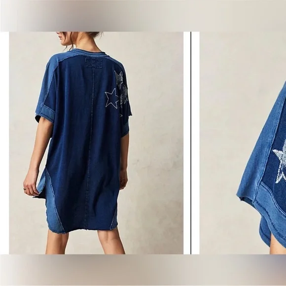 NWOT Free People We The Free Heritage Hero Tee - midnight navy combo - XS - Picture 3 of 8